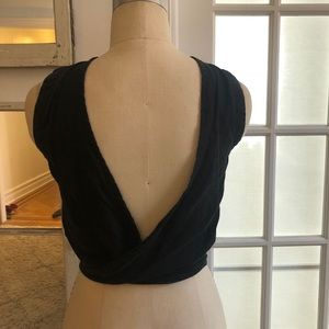 sir. the label black linen wrap top, XS